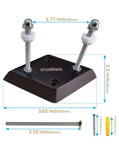 Soporte de Pared para Skateboard ATOOMTUZS Madera Negra 2 Pzs Soporte de Pared para Skateboard ATOOMTUZS Madera Negra 2 Pzs