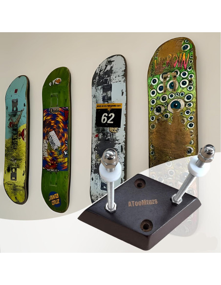 Soporte de Pared para Skateboard ATOOMTUZS Madera Negra 2 Pzs Soporte de Pared para Skateboard ATOOMTUZS Madera Negra 2 Pzs