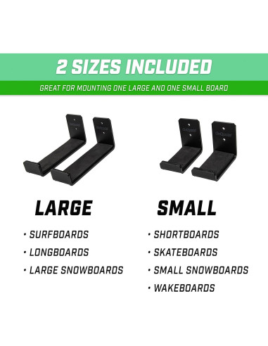 Soportes de Pared GoSports para Snowboard y Skateboard - 2 Piezas