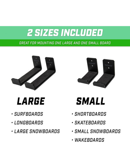 Soportes de Pared GoSports para Snowboard y Skateboard - 2 Piezas Soportes de Pared GoSports para Snowboard y Skateboard - 2 Piezas