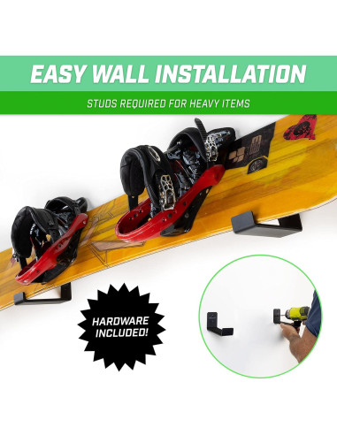 Soportes de Pared GoSports para Snowboard y Skateboard - 2 Piezas