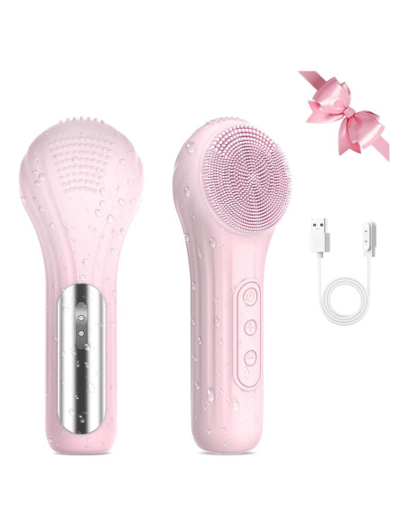 Cepillo Facial Eléctrico Playexen Rosa, Silicona Impermeable Cepillo Facial Eléctrico Playexen Rosa, Silicona Impermeable