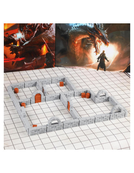 Paredes de Mazmorras AUSPDICE 40pcs Modular 5cm RPG Paredes de Mazmorras AUSPDICE 40pcs Modular 5cm RPG