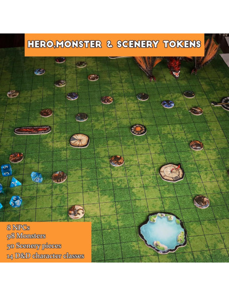 CZYY Mapa de Batalla Plegable D&D con Pantalla y Fichas CZYY Mapa de Batalla Plegable D&D con Pantalla y Fichas