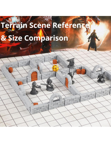 Paredes de Mazmorras AUSPDICE 40pcs Modular 5cm RPG
