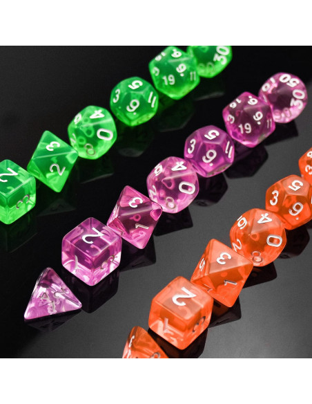 Set de 30 Dados Poliedricos D&D Thyores Acrílico 210 Piezas Set de 30 Dados Poliedricos D&D Thyores Acrílico 210 Piezas