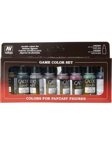 Vallejo - Set de Lavado de Color para Juegos | 8 Botellas 18 ml