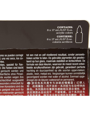 Vallejo - Set de Lavado de Color para Juegos | 8 Botellas 18 ml