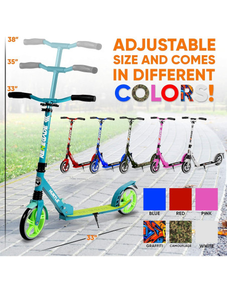 Patinete Plegable Hurtle Aqua 20.32 cm Ruedas Ajustable Patinete Plegable Hurtle Aqua 20.32 cm Ruedas Ajustable