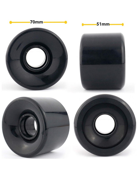 Longboard VJ 70mm Ruedas y Camiones 17.78cm Negro Longboard VJ 70mm Ruedas y Camiones 17.78cm Negro