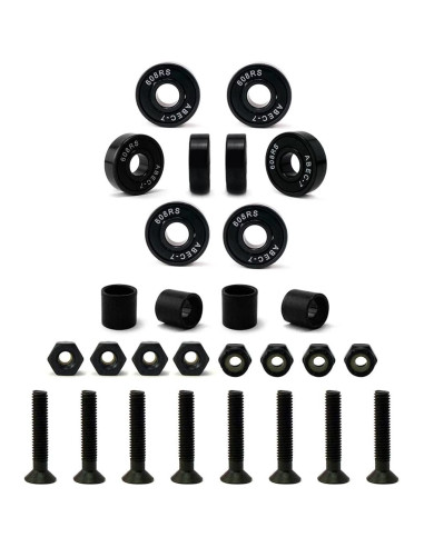 Longboard VJ 70mm Ruedas y Camiones 17.78cm Negro
