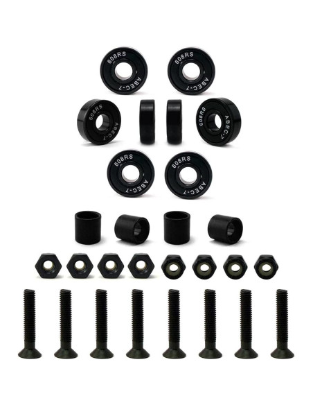 Longboard VJ 70mm Ruedas y Camiones 17.78cm Negro Longboard VJ 70mm Ruedas y Camiones 17.78cm Negro
