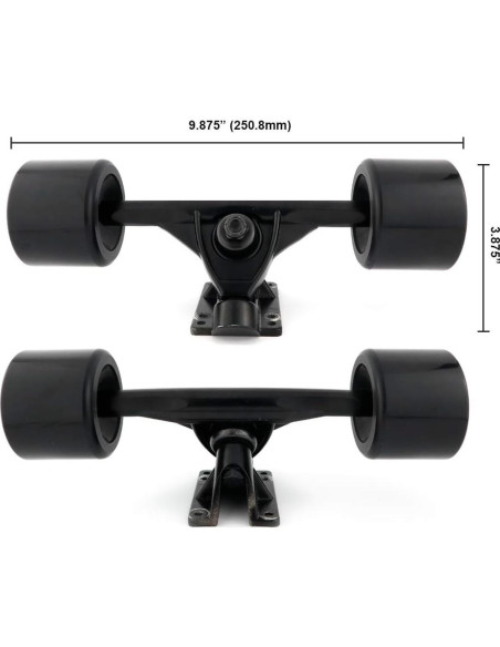Longboard VJ 70mm Ruedas y Camiones 17.78cm Negro Longboard VJ 70mm Ruedas y Camiones 17.78cm Negro