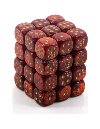 Juego de Dados D6 Chessex 36 Piezas Escarabajo Escarlata