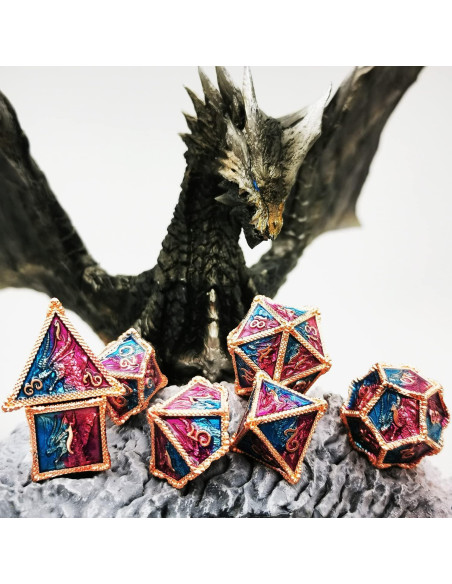 Dados de Metal HAOMEJA Dragón 7 Piezas D&D Temáticos Dados de Metal HAOMEJA Dragón 7 Piezas D&D Temáticos
