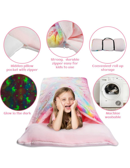 Saco de dormir para niños TANOSHII Unicornio 157x71 cm Saco de dormir para niños TANOSHII Unicornio 157x71 cm