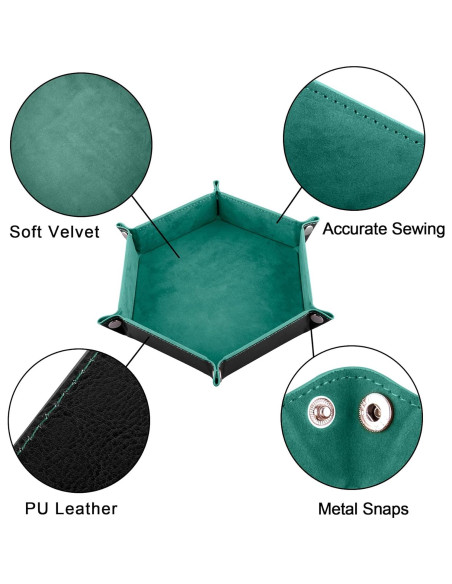 Bandeja de Dados SIQUK Plegable Hexagonal Cian y Negro Bandeja de Dados SIQUK Plegable Hexagonal Cian y Negro