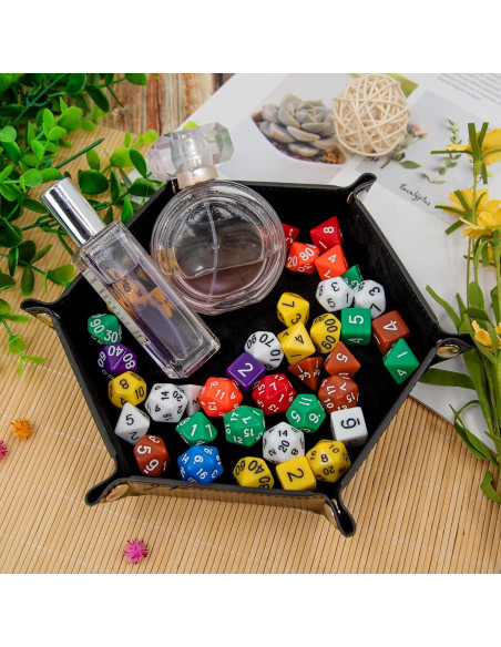 Bandeja de Dados SIQUK Plegable Hexagonal Cian y Negro Bandeja de Dados SIQUK Plegable Hexagonal Cian y Negro