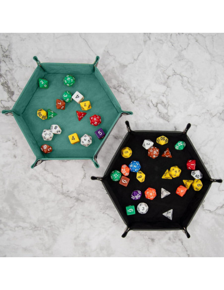 Bandeja de Dados SIQUK Plegable Hexagonal Cian y Negro Bandeja de Dados SIQUK Plegable Hexagonal Cian y Negro
