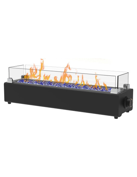 Fuego de Mesa BAIDE HOME 71 cm Propano con Cristal Negro Fuego de Mesa BAIDE HOME 71 cm Propano con Cristal Negro