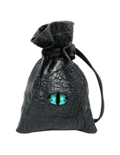 Bolsa de Dados Haxtec Ojo de Dragón Cuero 10x14cm Azul