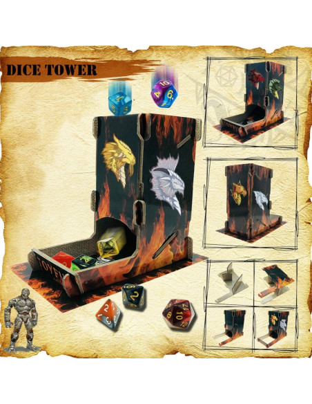 6 Sets Dados Poliedricos DND Toyful con Torre y Bolsas 6 Sets Dados Poliedricos DND Toyful con Torre y Bolsas