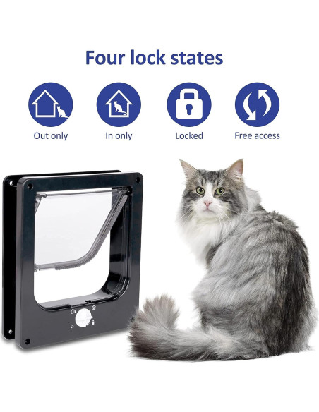 Puerta para Gatos EGETOTA KFP60 Magnética 4 Vías 19.2x21.5cm Puerta para Gatos EGETOTA KFP60 Magnética 4 Vías 19.2x21.5cm