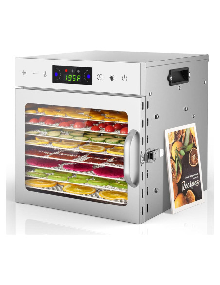 Deshidratador de Alimentos HOPERAN 8 Bandejas Acero Inoxidable Deshidratador de Alimentos HOPERAN 8 Bandejas Acero Inoxidable