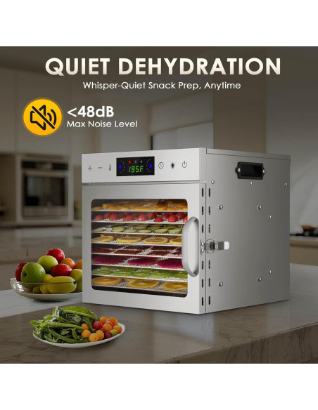 Deshidratador de Alimentos HOPERAN 8 Bandejas Acero Inoxidable Deshidratador de Alimentos HOPERAN 8 Bandejas Acero Inoxidable