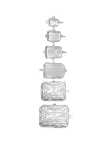 Juego de 6 Tapas Rectangulares de Silicona Norpro Reutilizables