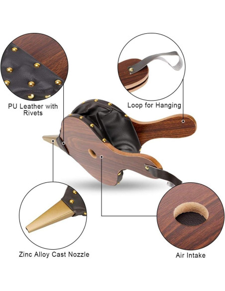 Soplador de Chimenea Kerykwan FB01K Madera 43x19 cm Soplador de Chimenea Kerykwan FB01K Madera 43x19 cm