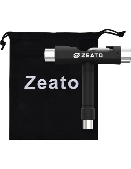 Herramienta T Multifuncional Zeato para Skateboard Negra Herramienta T Multifuncional Zeato para Skateboard Negra