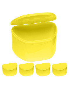 Estuches para Dentaduras PlastCare USA Amarillo Paquete 5