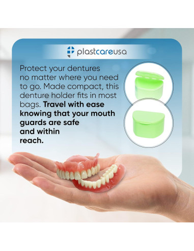 Estuches para Dentaduras PlastCare USA Amarillo Paquete 5