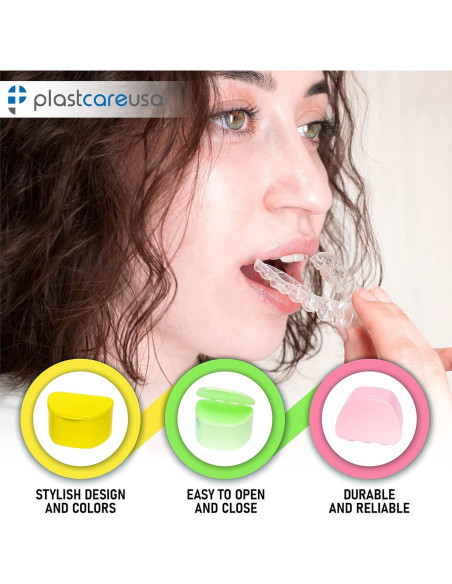 Estuches para Dentaduras PlastCare USA Amarillo Paquete 5 Estuches para Dentaduras PlastCare USA Amarillo Paquete 5