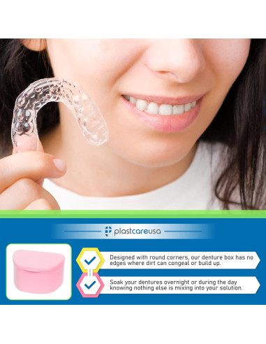 Estuches para Dentaduras PlastCare USA Amarillo Paquete 5