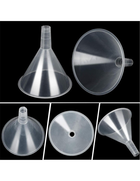 Juego de 20 Embudos de Plástico Transparentes 11.94 cm Juego de 20 Embudos de Plástico Transparentes 11.94 cm