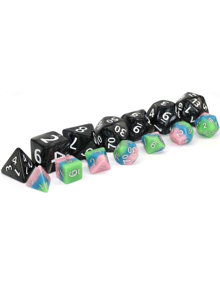 Dados Poliedricos Gigantes Negros HD 25mm para RPG y D&D Dados Poliedricos Gigantes Negros HD 25mm para RPG y D&D