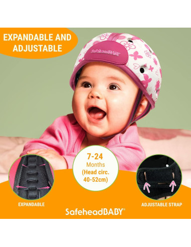 Casco Protector SafeheadBABY Dálmata Rosa para Bebés