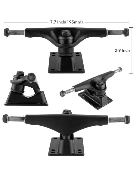Eje de Patineta TLHB 52mm para Tablas 19-20cm Negro Eje de Patineta TLHB 52mm para Tablas 19-20cm Negro