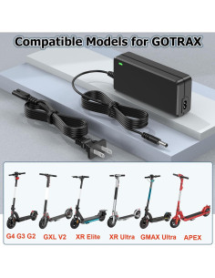 Cargador 42V GOTRAX GXL V2 G2 G3 G4 1.7A Batería 36V 2