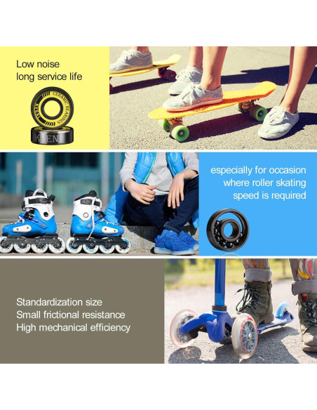 Rodamientos KVENI 608RS Cerámica Titanio ABEC 9 - Paquete 8 Rodamientos KVENI 608RS Cerámica Titanio ABEC 9 - Paquete 8
