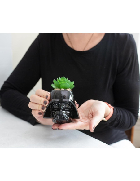 Maceta Mini Darth Vader Cerámica 7.6 cm con Suculenta Maceta Mini Darth Vader Cerámica 7.6 cm con Suculenta