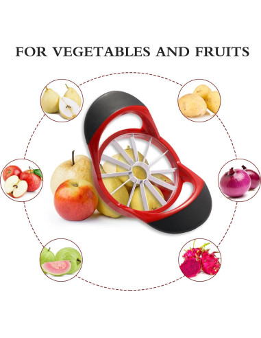 Cortador de Manzanas LIVSGNISTA 12 Cuchillas Acero Inoxidable 12 cm