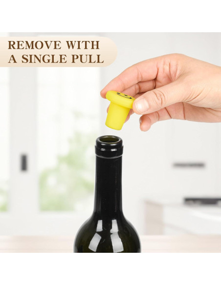 Tapones de Vino de Silicona Genérico Amarillo - 3 Piezas Tapones de Vino de Silicona Genérico Amarillo - 3 Piezas