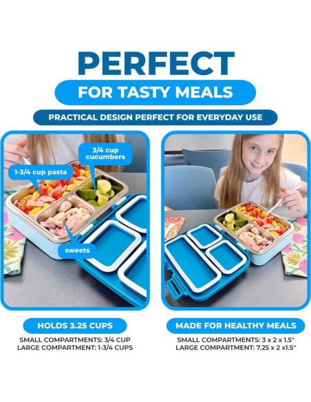 Contenedor Bento Acero Inoxidable kinsho 790 mL Azul Contenedor Bento Acero Inoxidable kinsho 790 mL Azul