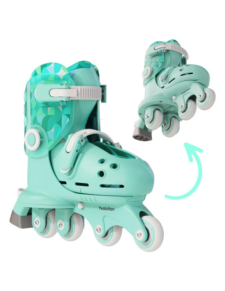 Patines Yvolution Twista Verde 2 en 1 Ajustables 7-11 Patines Yvolution Twista Verde 2 en 1 Ajustables 7-11