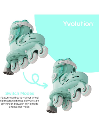 Patines Yvolution Twista Verde 2 en 1 Ajustables 7-11