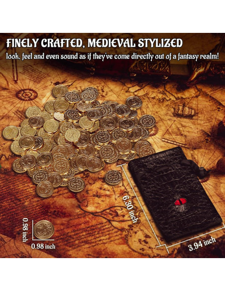 Monedas de Fantasía CZYY 50 Tokens de Tesoro Metal Dorado Monedas de Fantasía CZYY 50 Tokens de Tesoro Metal Dorado
