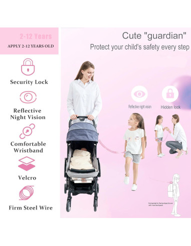 Arnés de Seguridad para Niños WSZCML - Rosa Claro